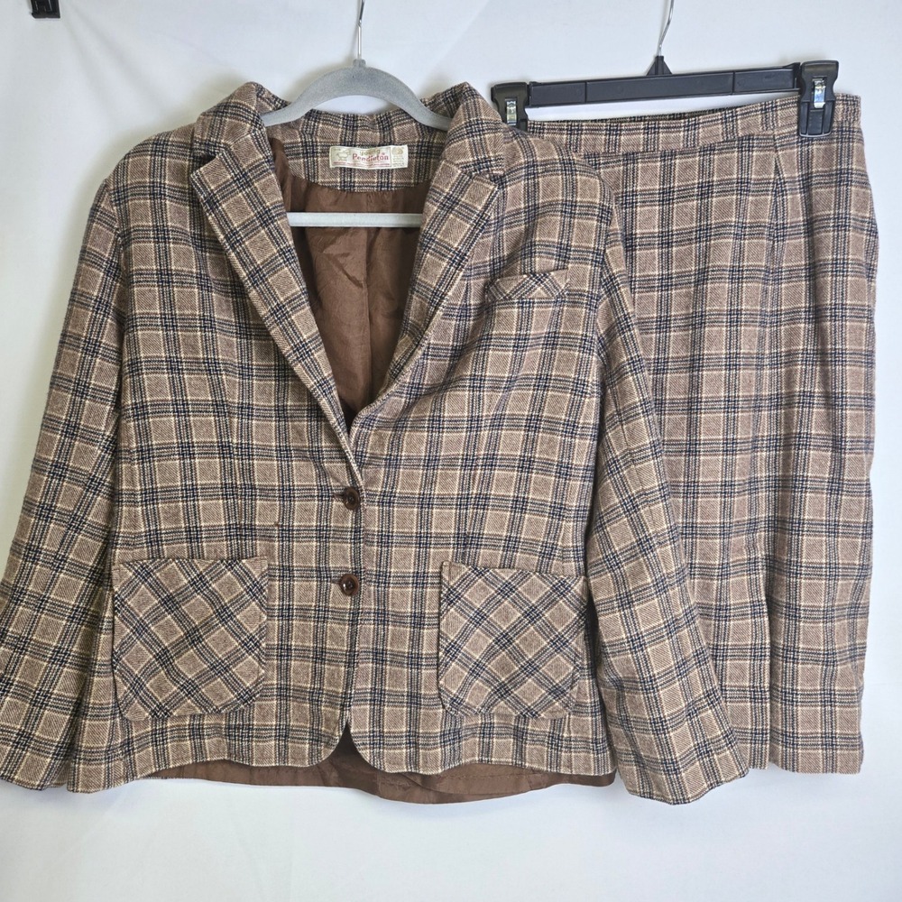 Young Pendleton 100% Virgin Wool Blazer & Skirt Set Youth 15-16 Vintage READ